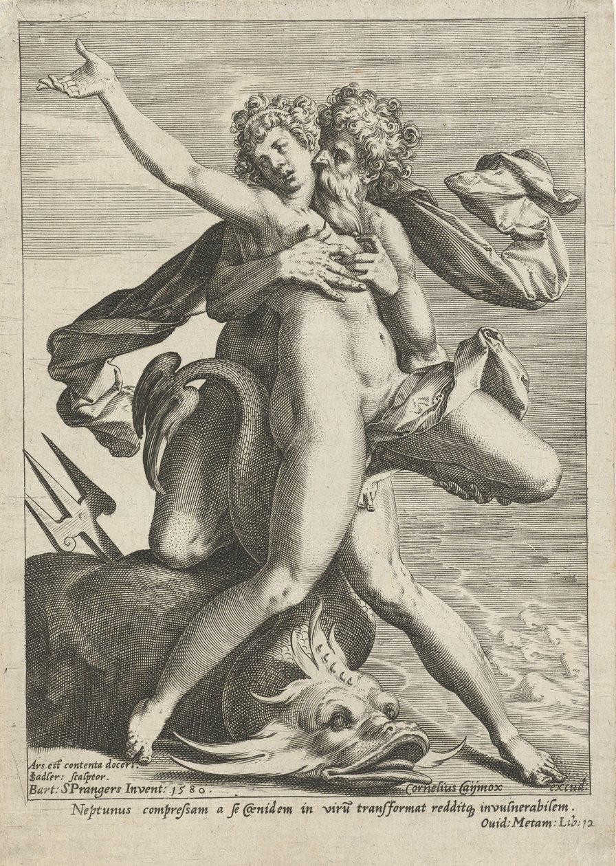 Caenis umarmt von Neptun von Johann Sadeler (I)