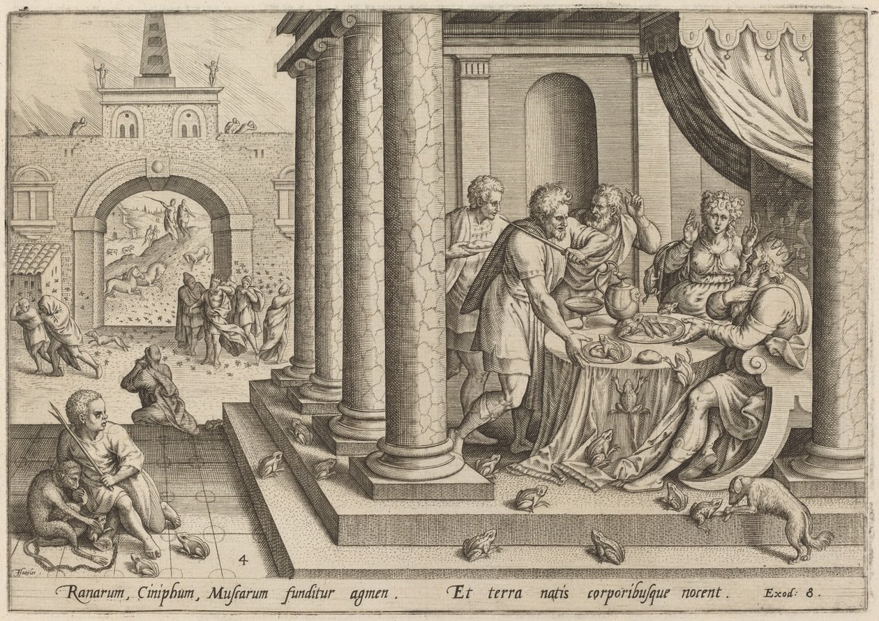 Die Plage der Frösche von Johann Sadeler I