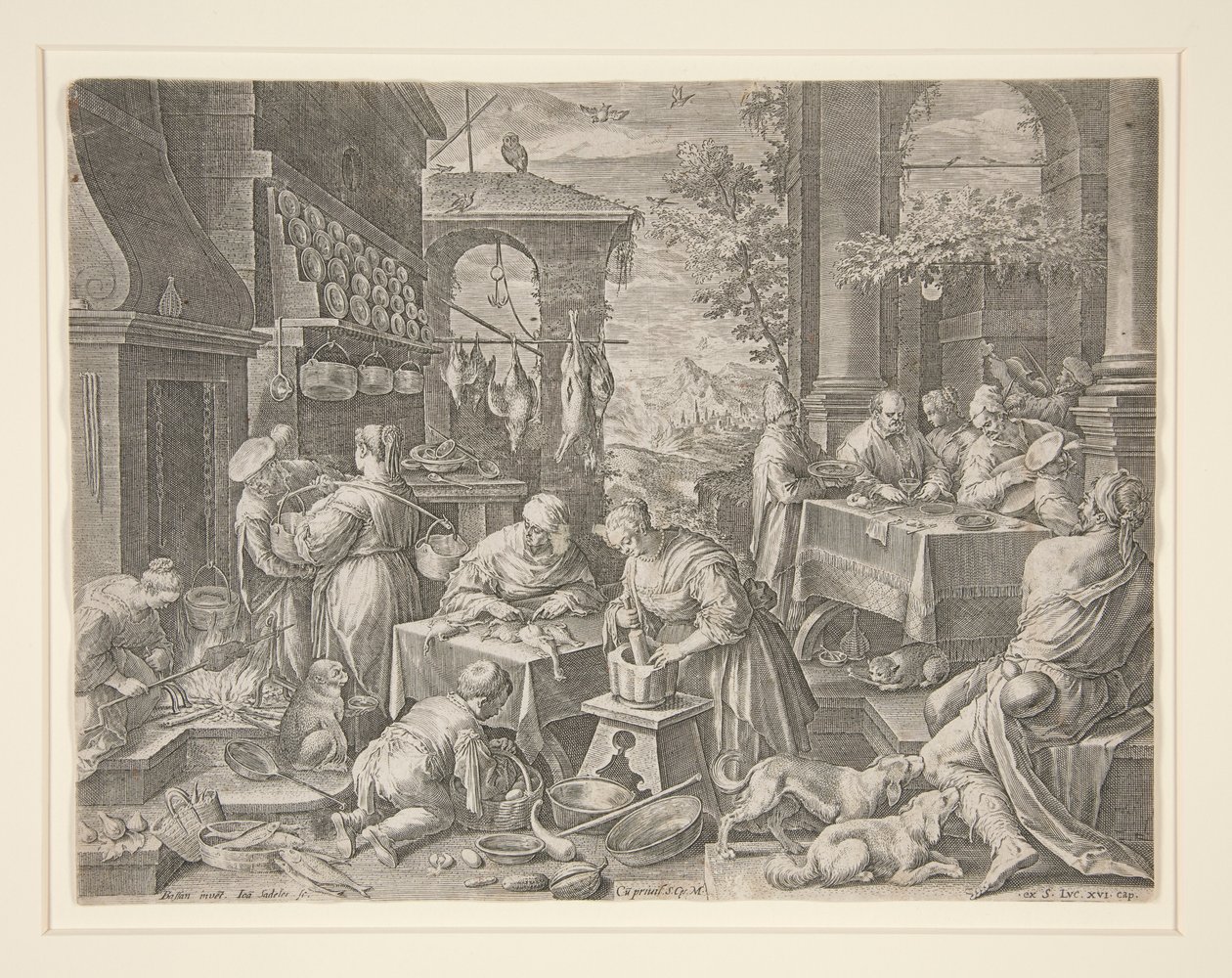Der reiche Mann und Lazarus von Johann Sadeler I