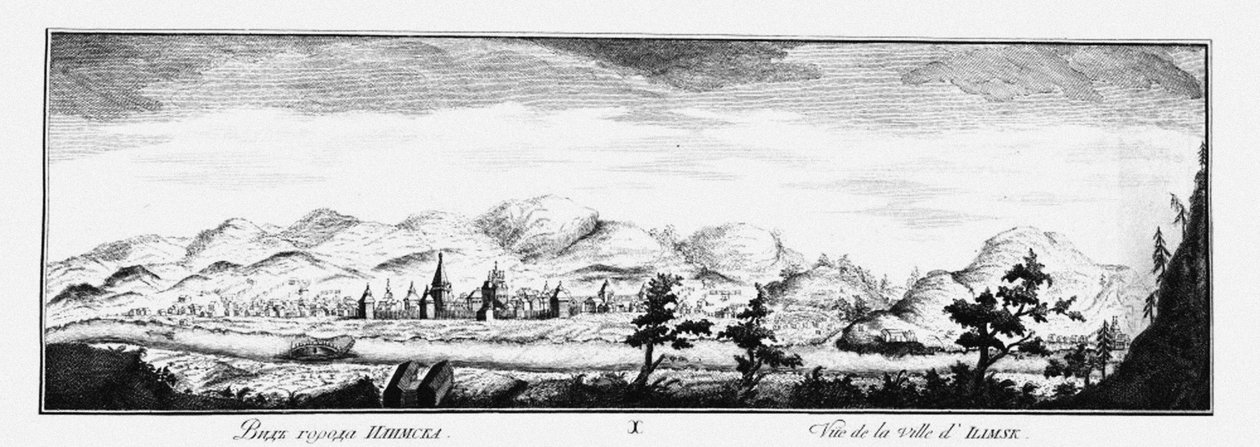 Ansicht von Ilimsk von Johann Wilhelm Lürsenius
