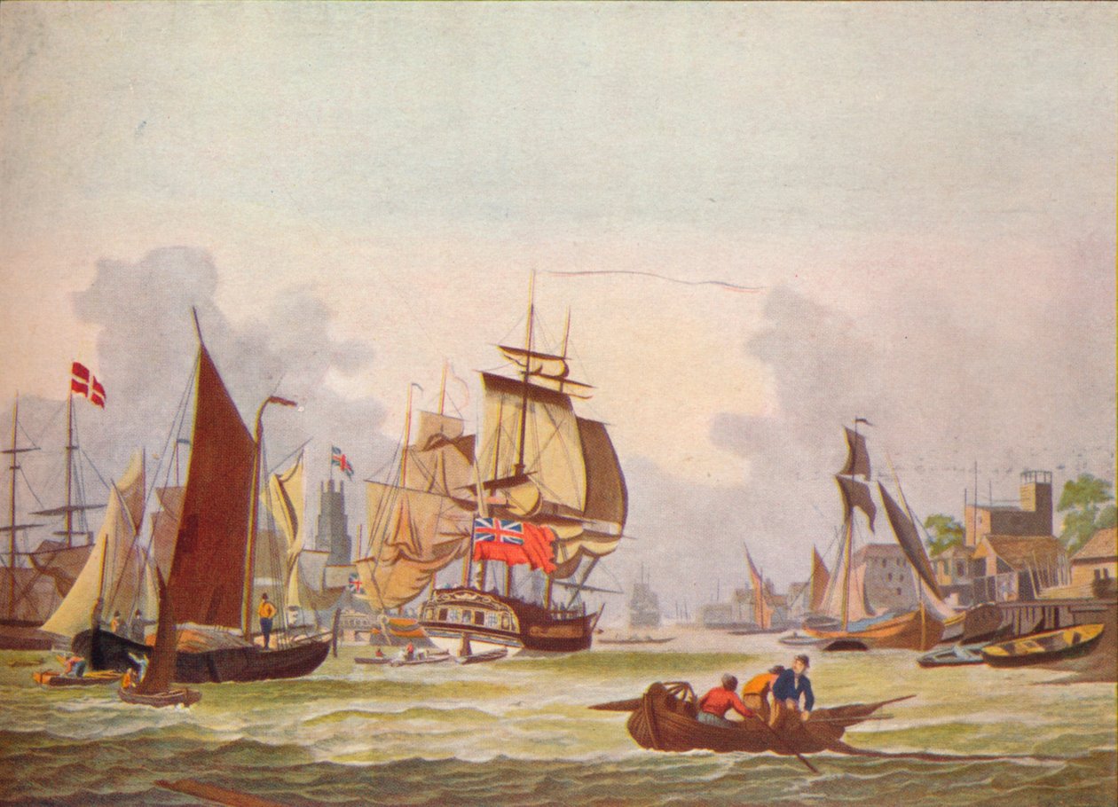 Die Themse bei Limehouse, um 1780 von Johann Ziegler