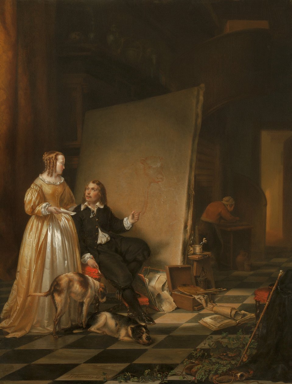 Das Atelier von Paulus Potter von Johannes Christoffel Vaarberg