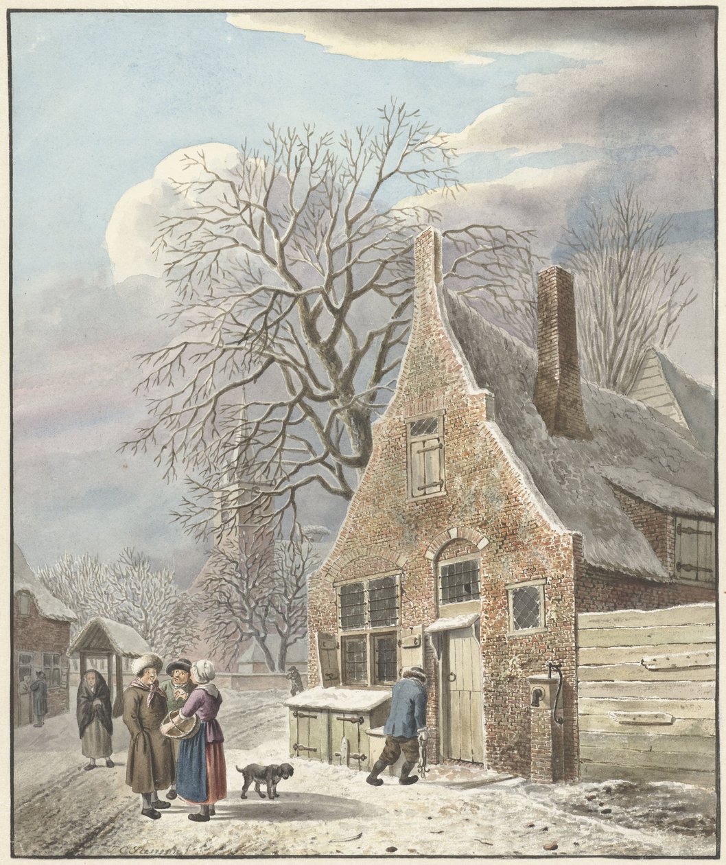 Dorf im Schnee von Johannes Christiaan Janson