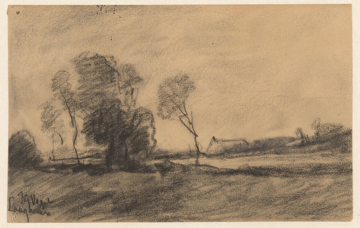 Bäume am Wasser bei Laaghalen von Johannes Gijsbert Vogel