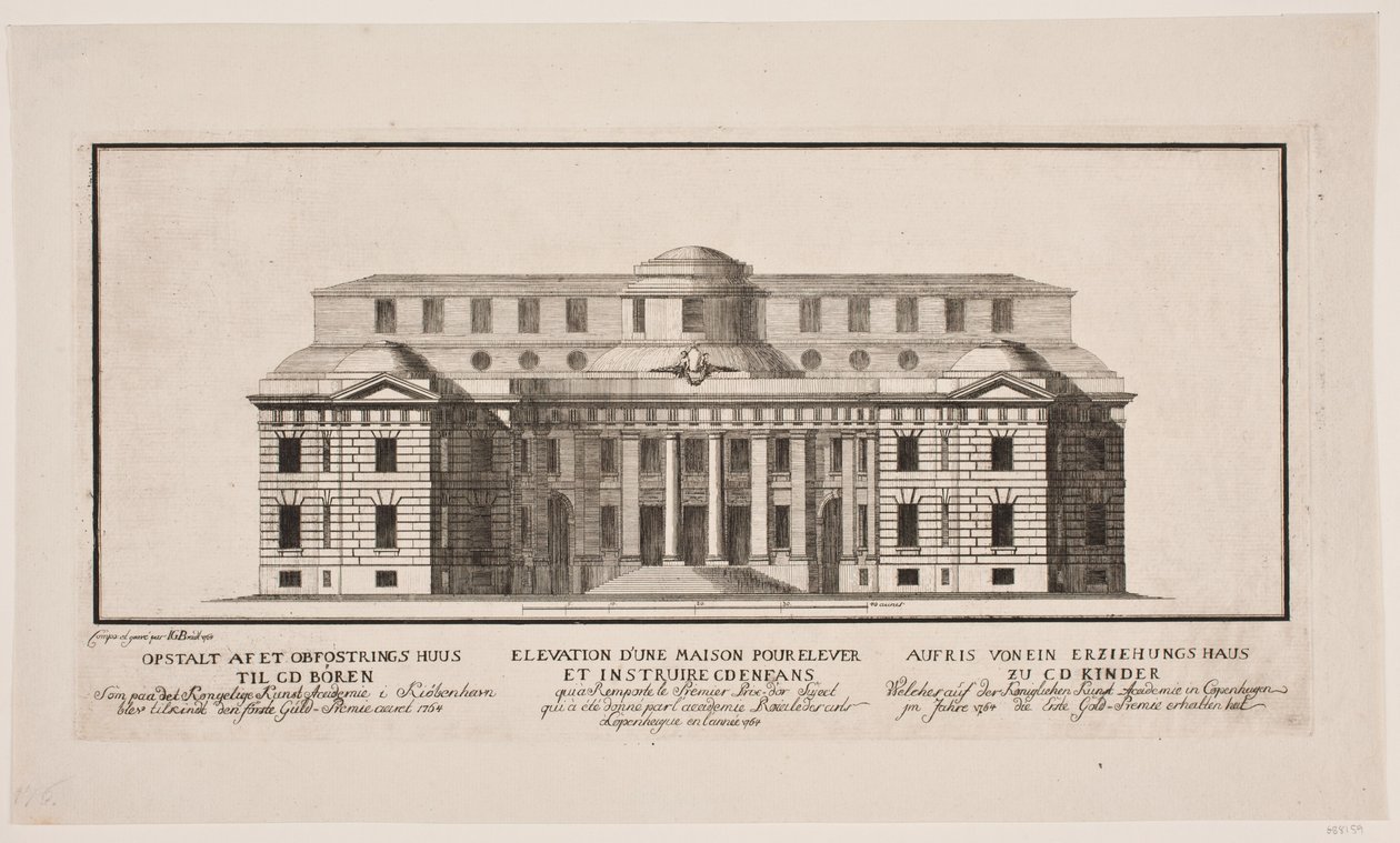 Ansicht eines Waisenhauses von Johannes Gottfred Bradt
