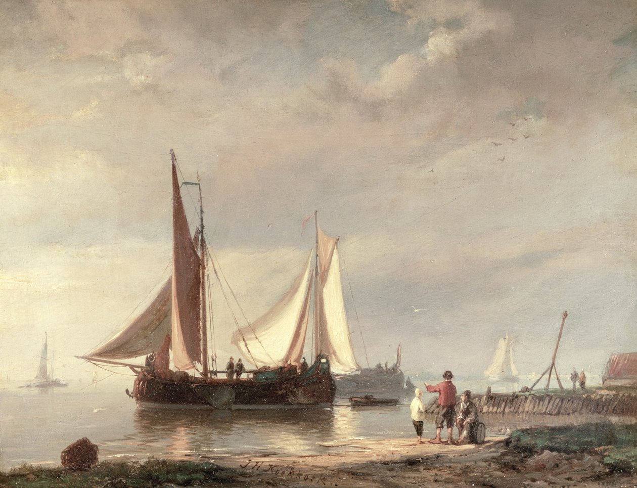 Hafenszene von Johannes Hermann Barend Koekkoek
