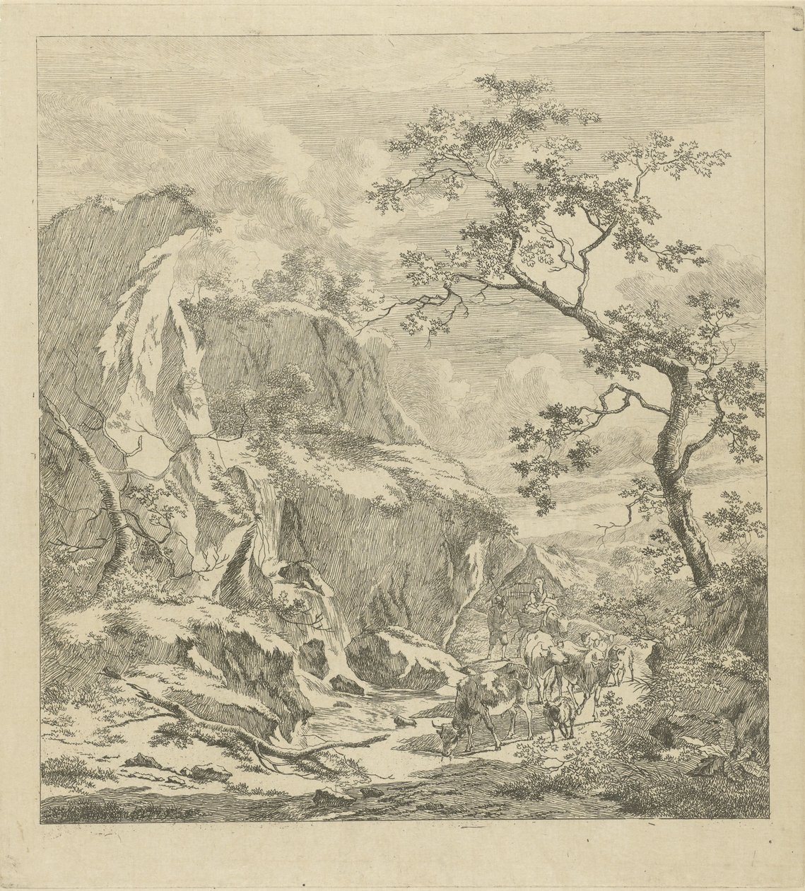 Berglandschaft mit Vieh von Johannes Janson