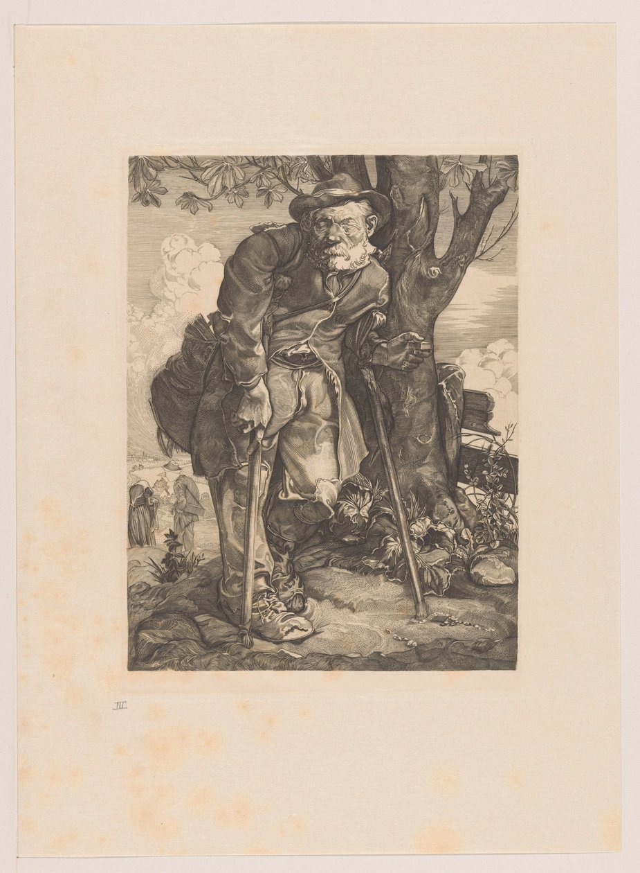 Bettler mit Krücken von Johannes Josephus Aarts