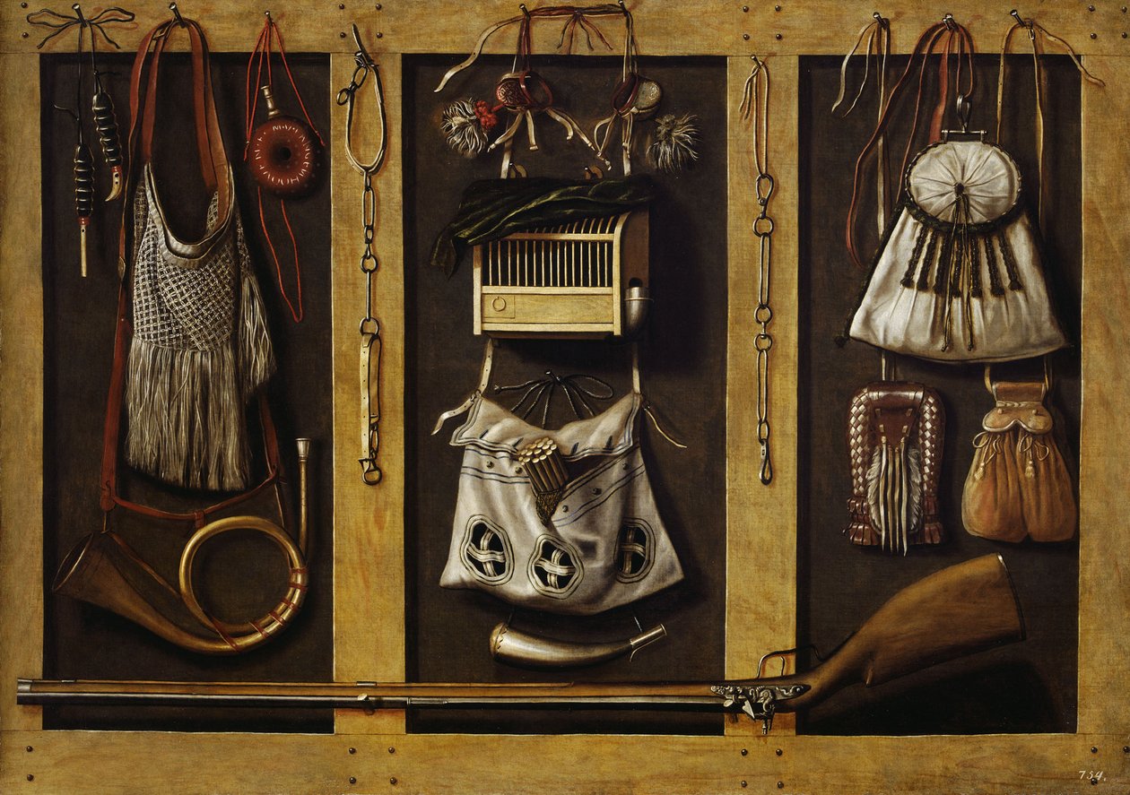 Stillleben mit Jagdausrüstung, ca. 1660 von Johannes, Leemans