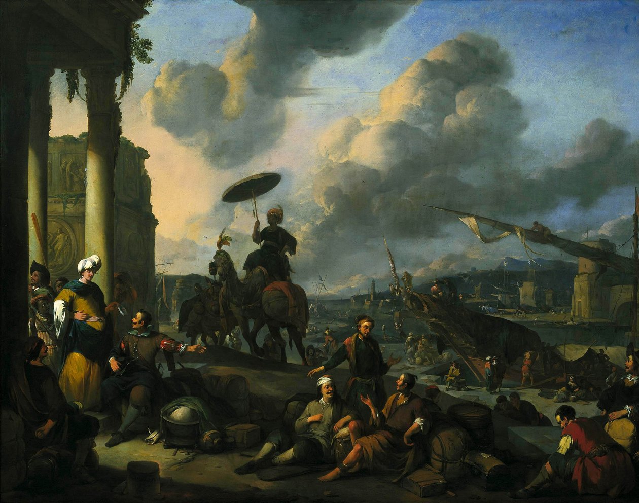 Hafen am Mittelmeer von Johannes Lingelbach