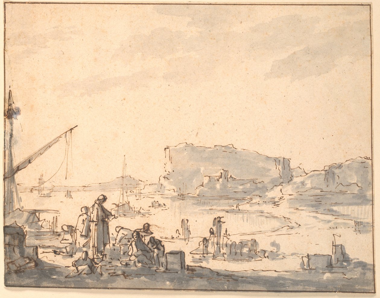 Hafenlandschaft von Johannes Lingelbach