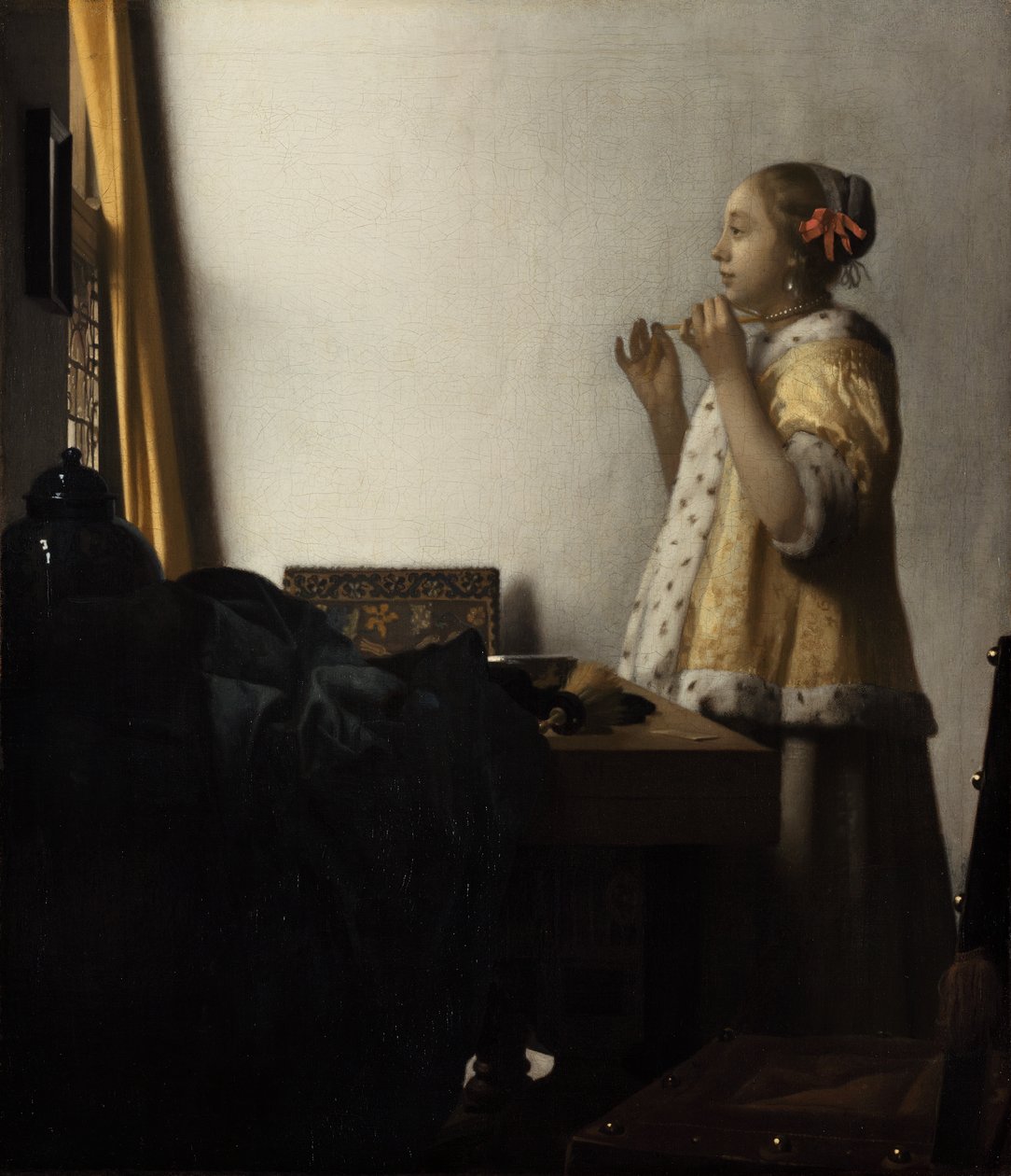 Junge Dame mit Perlenkette von Johannes Vermeer
