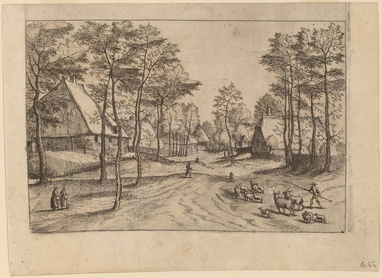 Dorfstraße von Johannes van Doetechum, the Elder and Lucas