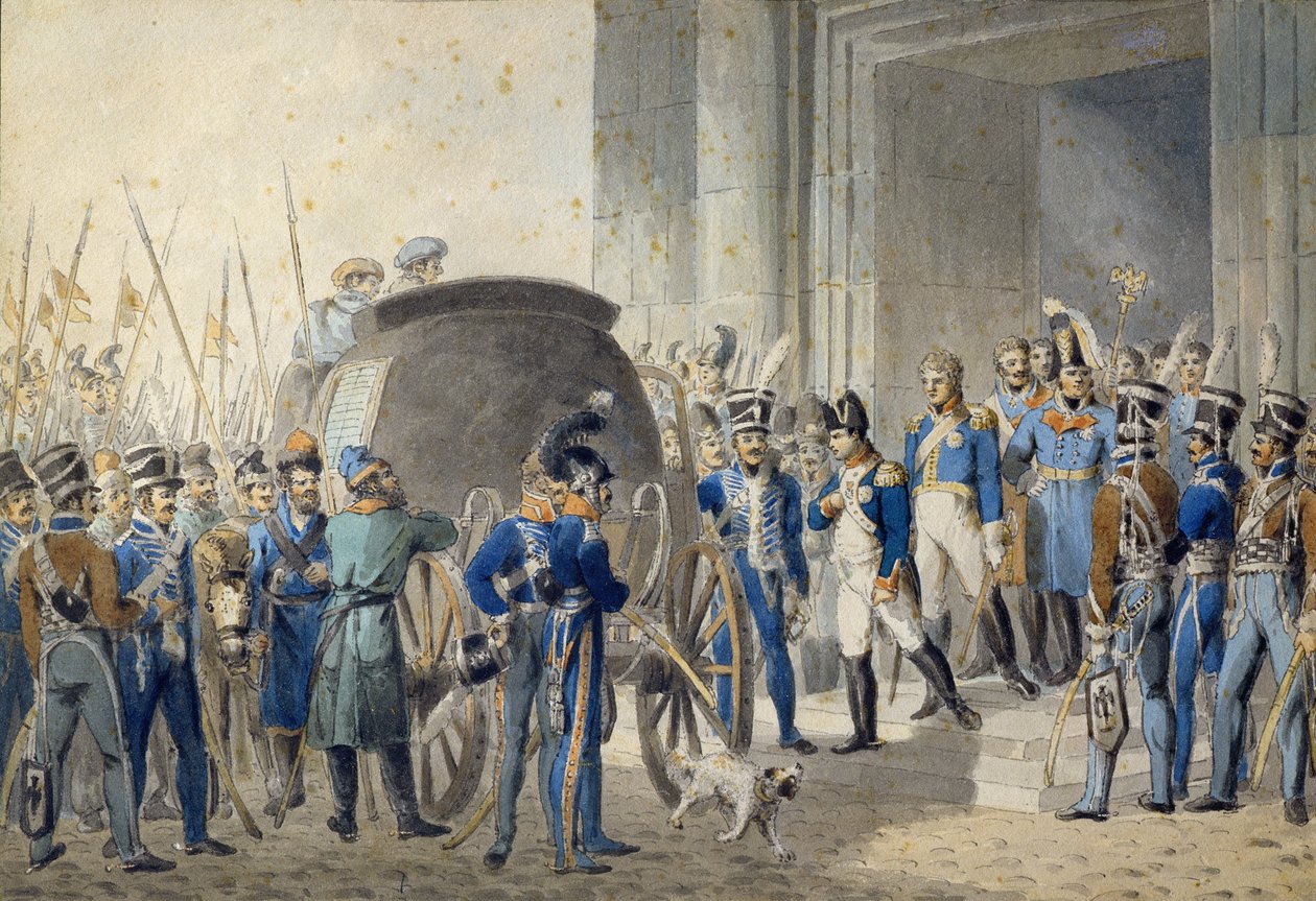Abreise Napoleons (1769-1821) nach Elba von John Augustus Atkinson