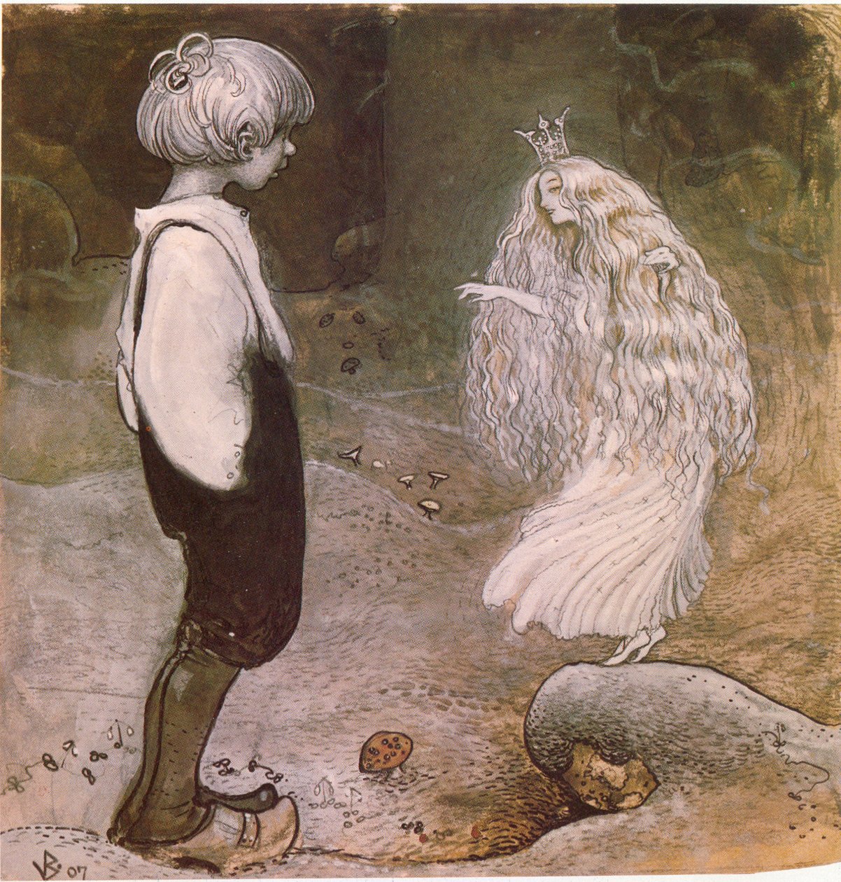 In diesem Moment wurde sie durch Magie in eine wunderbare kleine Fee verwandelt von John Bauer