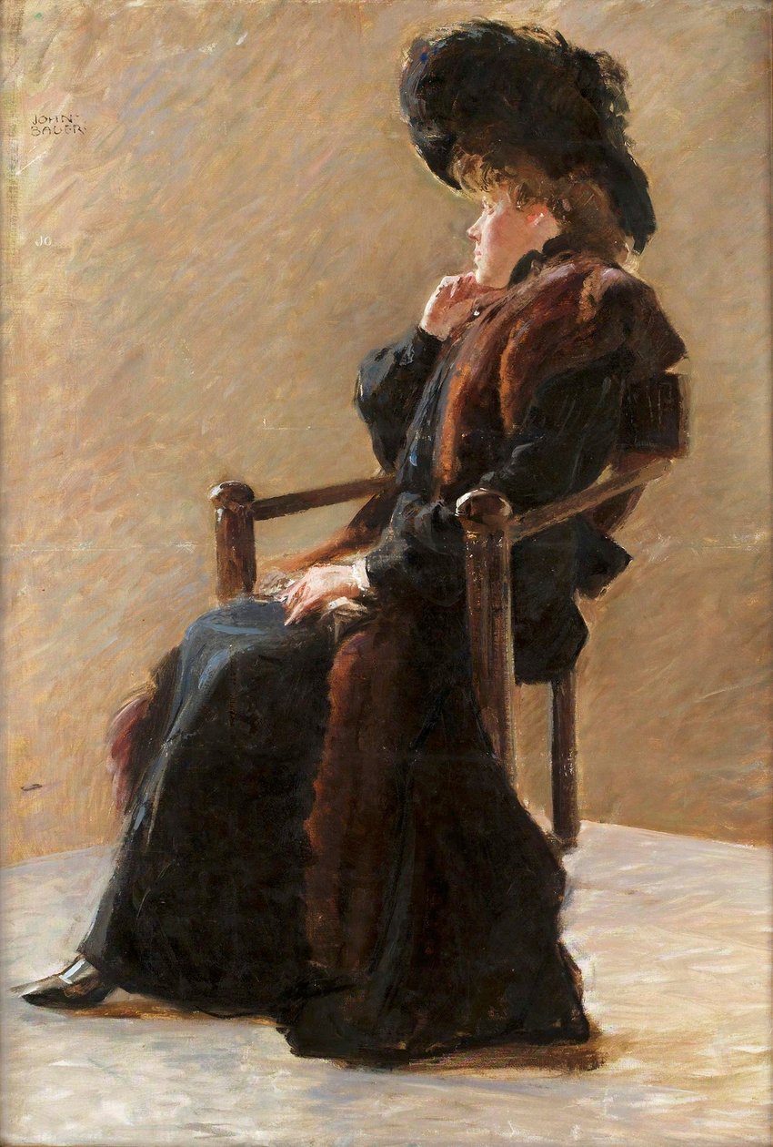 Porträt einer eleganten Dame von John Bauer
