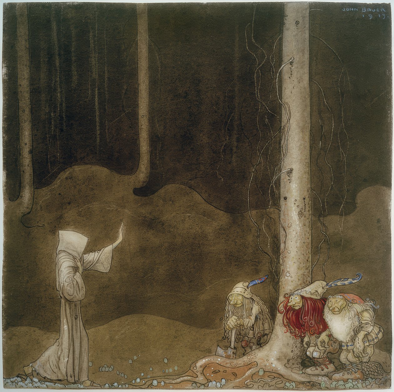 St. Martin und drei Trolle von John Bauer