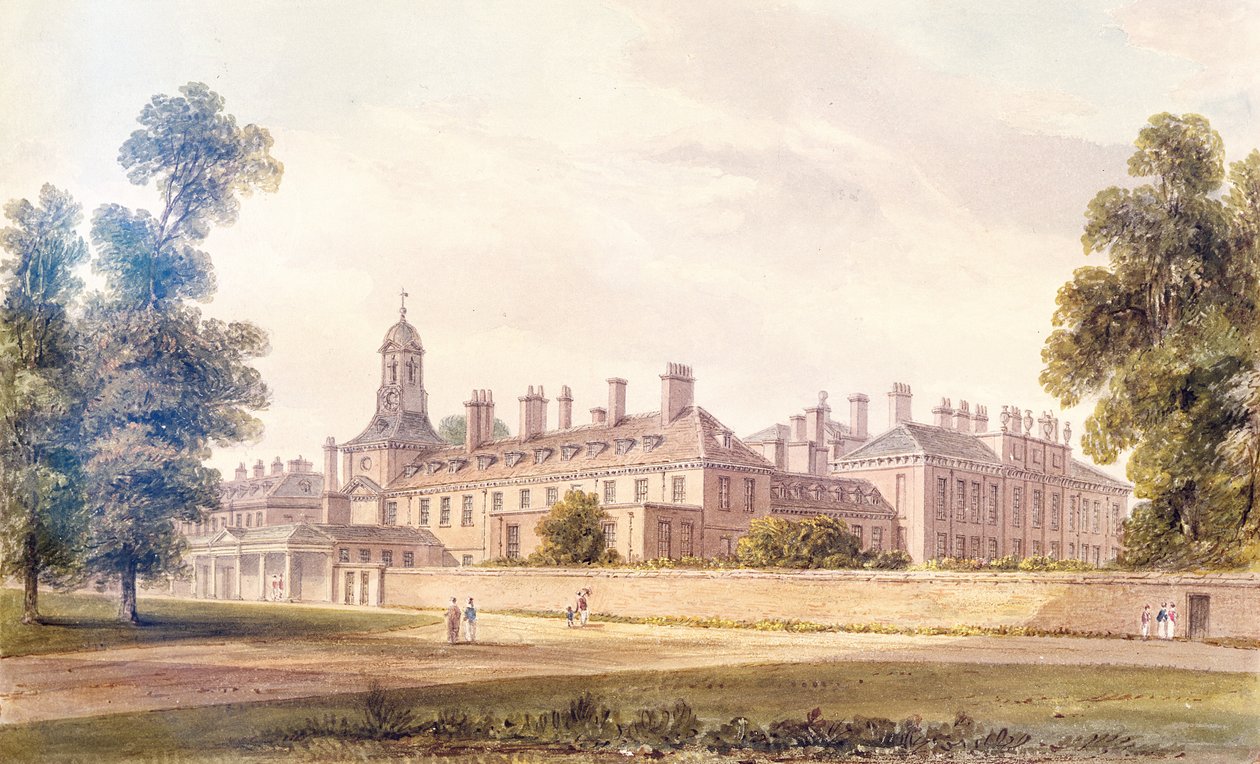 Die Südwestansicht des Kensington Palace, 1826 von John Chessell Buckler