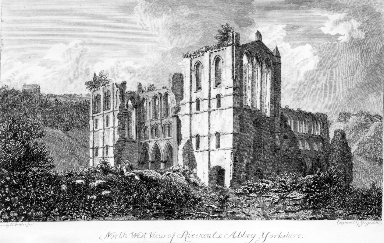 Rievaulx Abbey, Yorkshire, 1821 von John Chessell Buckler