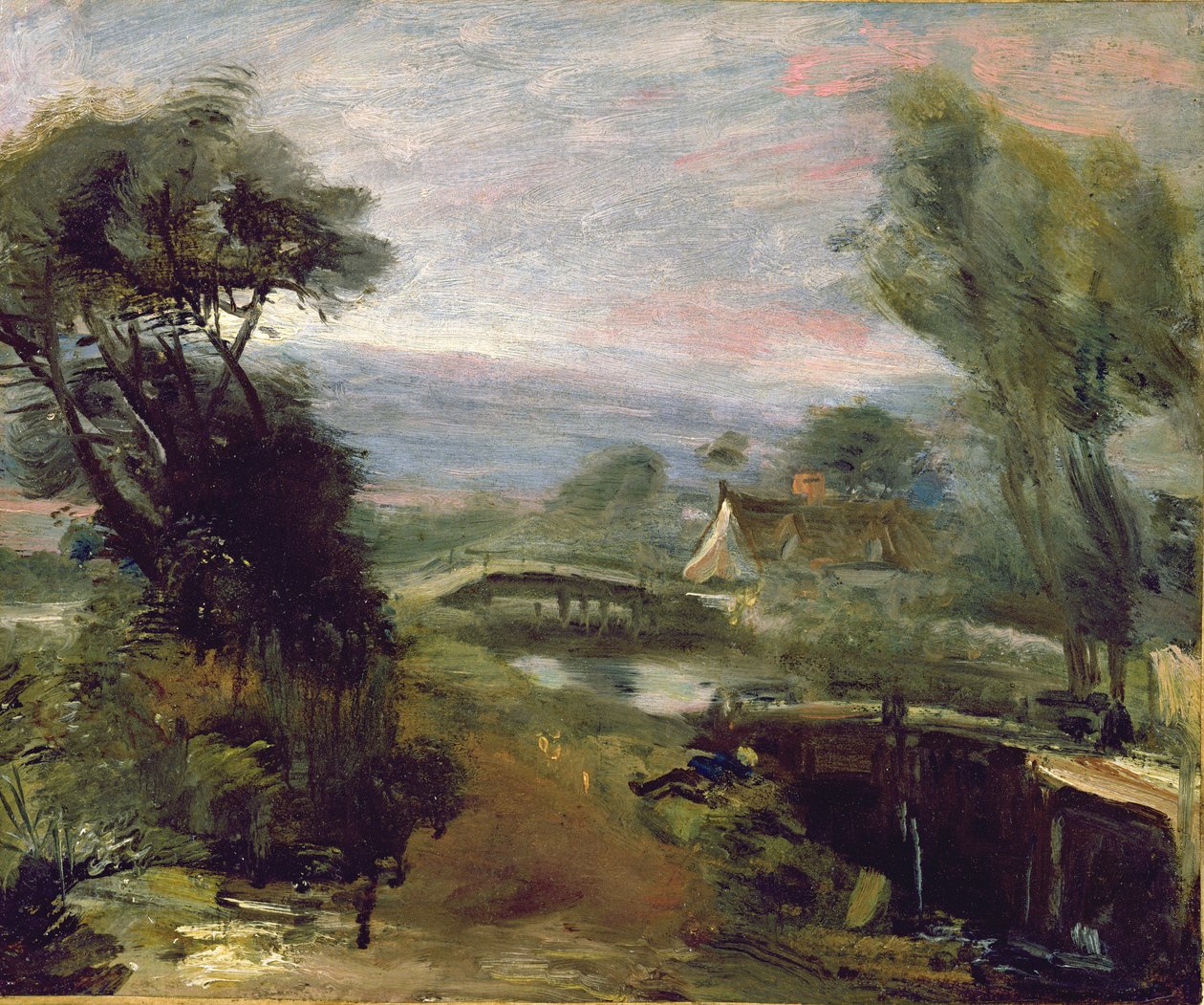 Ein Blick nahe Flatford Mill von John Constable