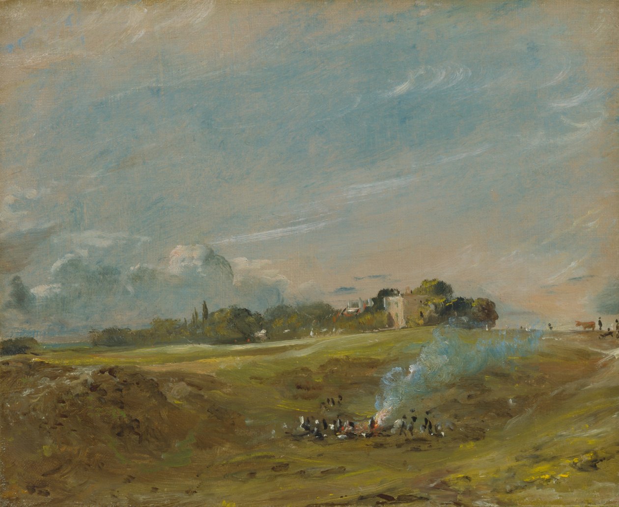 Hampstead Heath, mit einem Lagerfeuer von John Constable