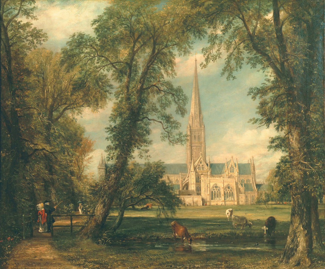 Kathedrale von Salisbury vom Bischofsgelände, 1823-26 von John Constable