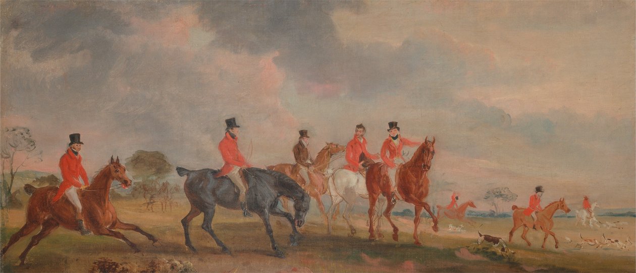 Die Quorn-Jagd - eine Skizze des Künstlers und seiner Freunde beim Aufbruch von John E. Ferneley