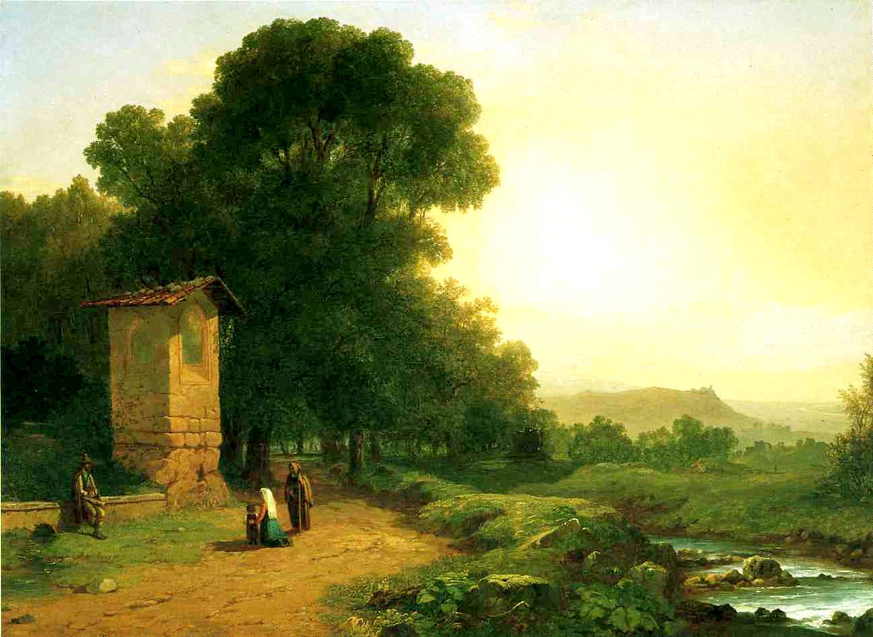 Ein Schrein in Italien, 1847 von John Frederick Kensett