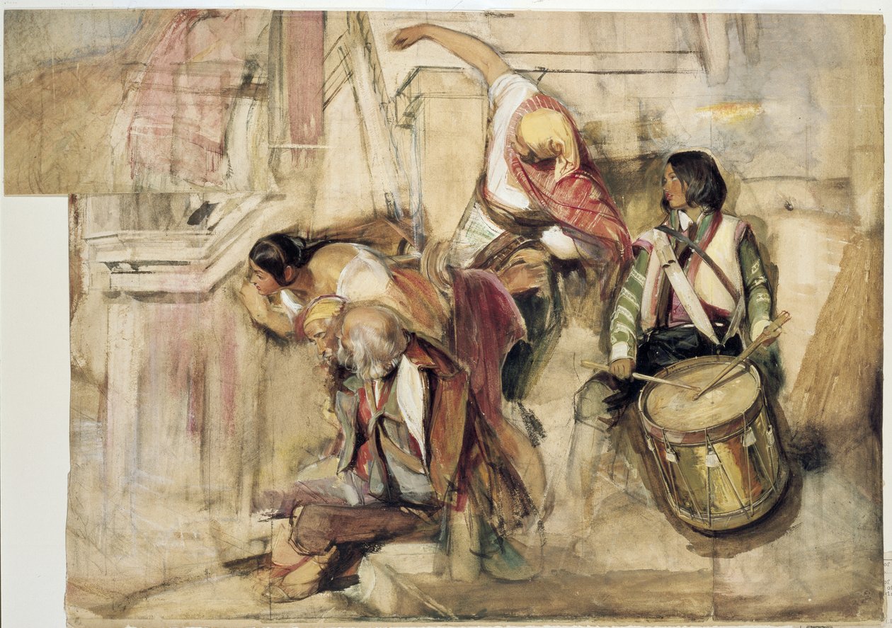 Studie für die Proklamation von Don Carlos von John Frederick Lewis