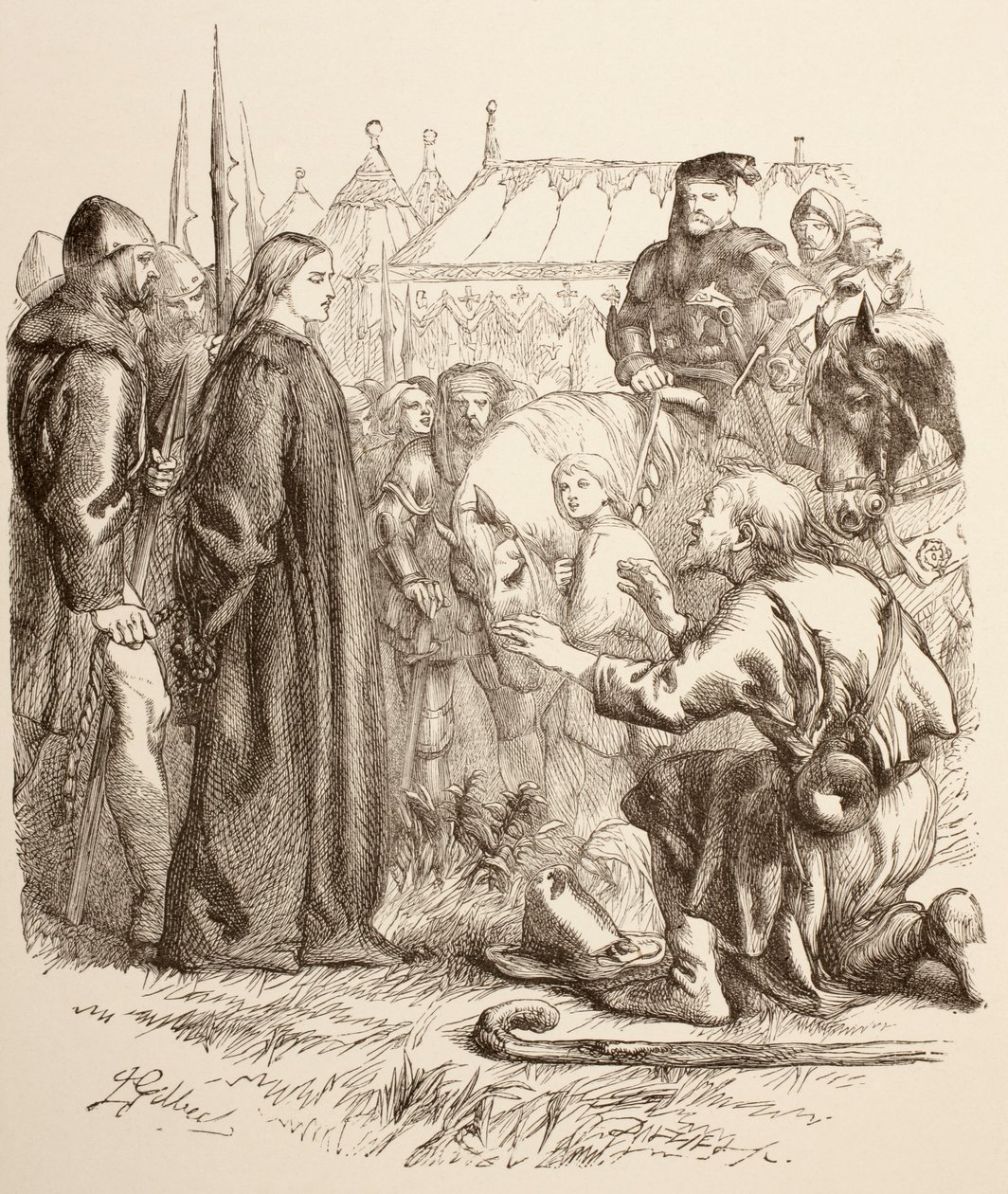 Joan la Pucelle auf dem Scheiterhaufen, 1890 von John Gilbert