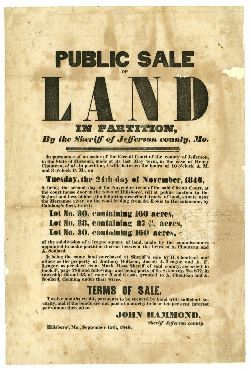 Land in der Nähe des Meramec River auf der Straße von St. Louis nach Herculaneum, bei Catalang