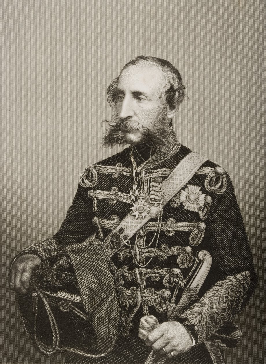 James Thomas Brudenell (1797-1868) 7. Earl of Cardigan, graviert von D.J. Pound nach einem Foto, aus 