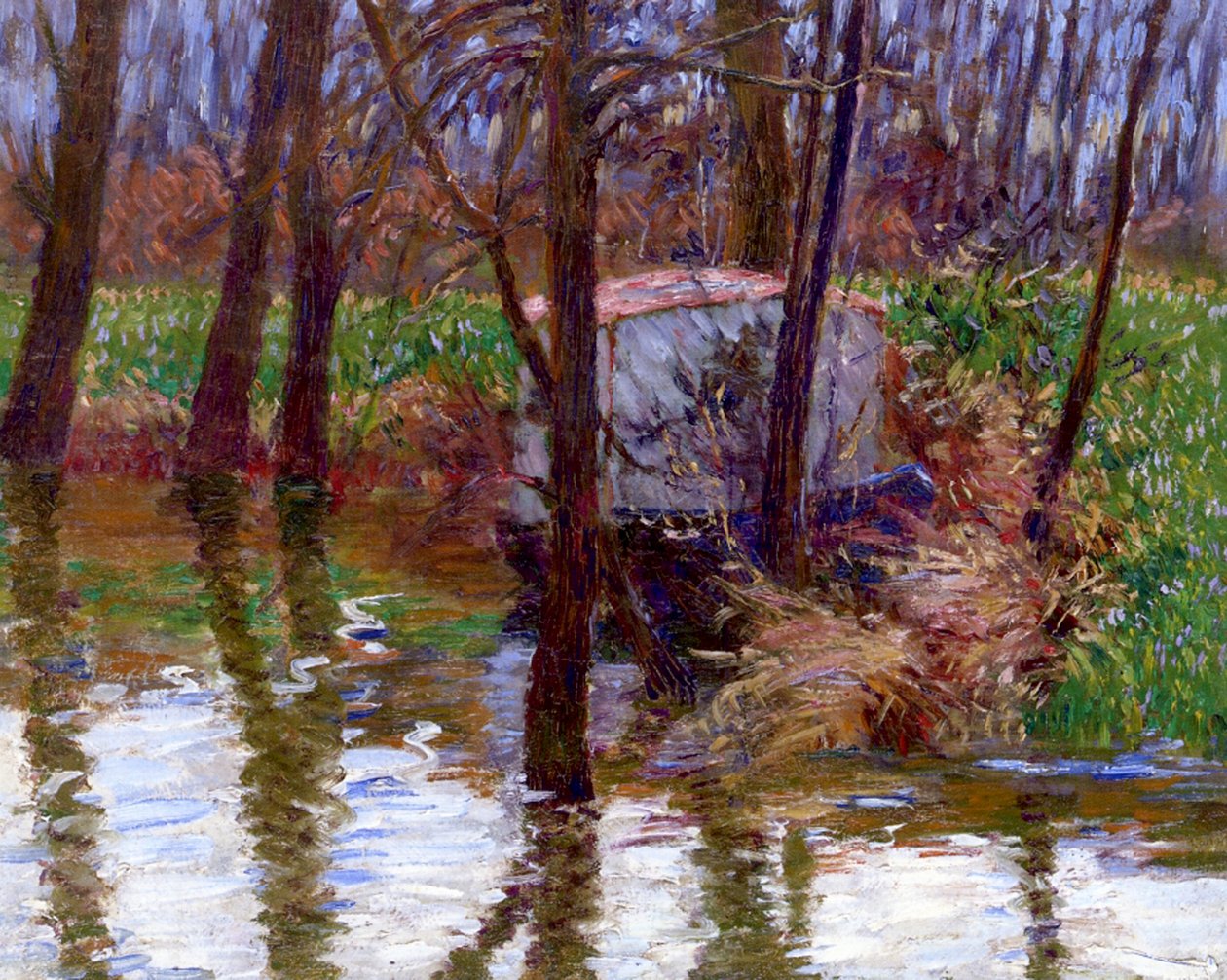 Der Fluss Epte mit Monets Boot-Atelier, ca. 1887-90 von John Leslie Breck