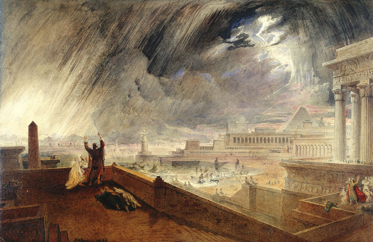 Entwurf für die siebte Plage Ägyptens von John Martin