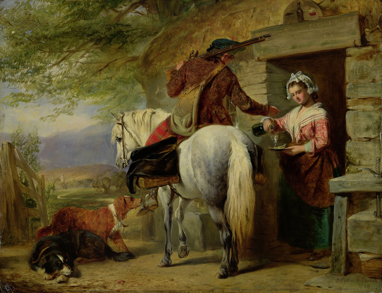 Ein schottisches Gasthaus am Straßenrand (1850) von John Phillip