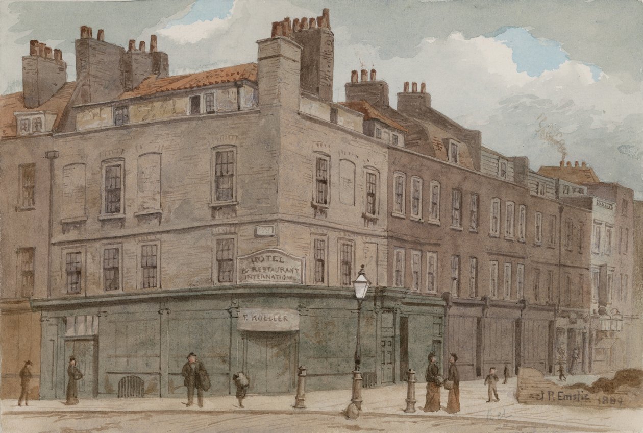 Ecke von Little Newport Street und Lisle Street, London von John Phillipp Emslie