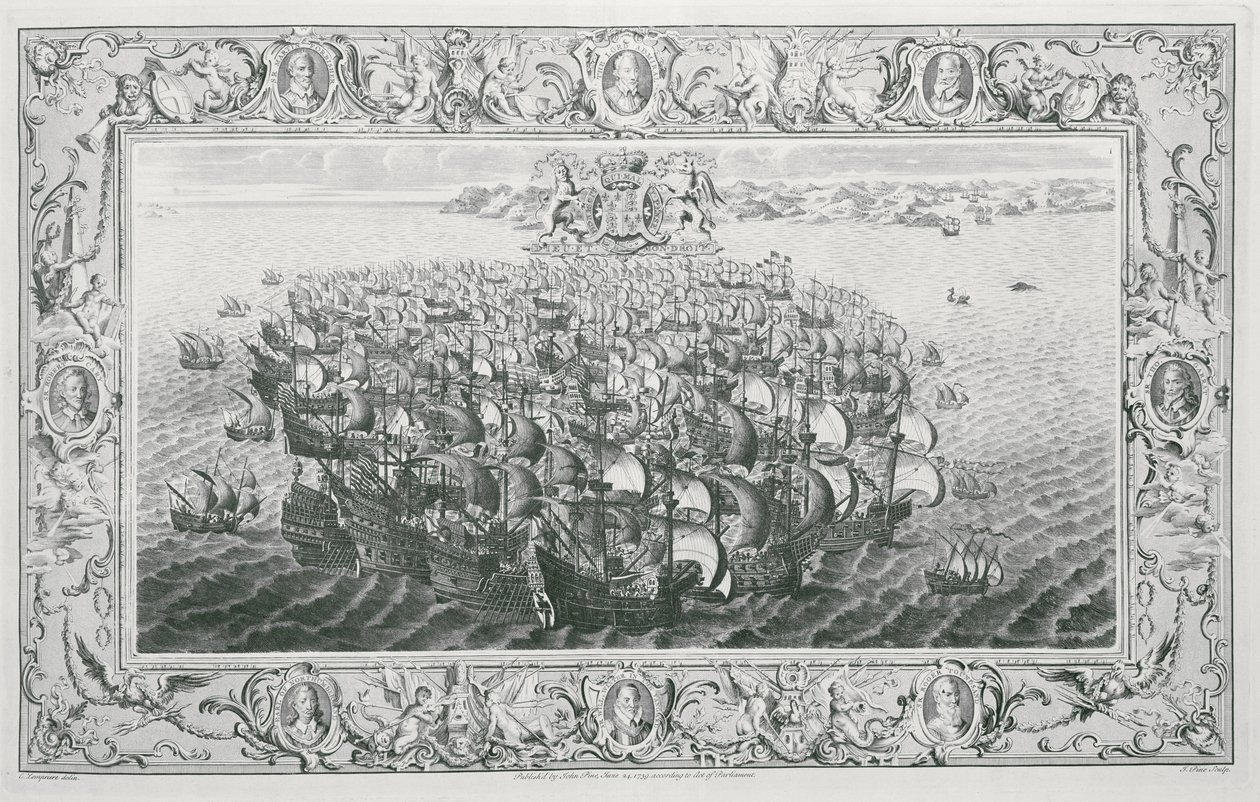 Spanische Armada, 1739 von John Pine