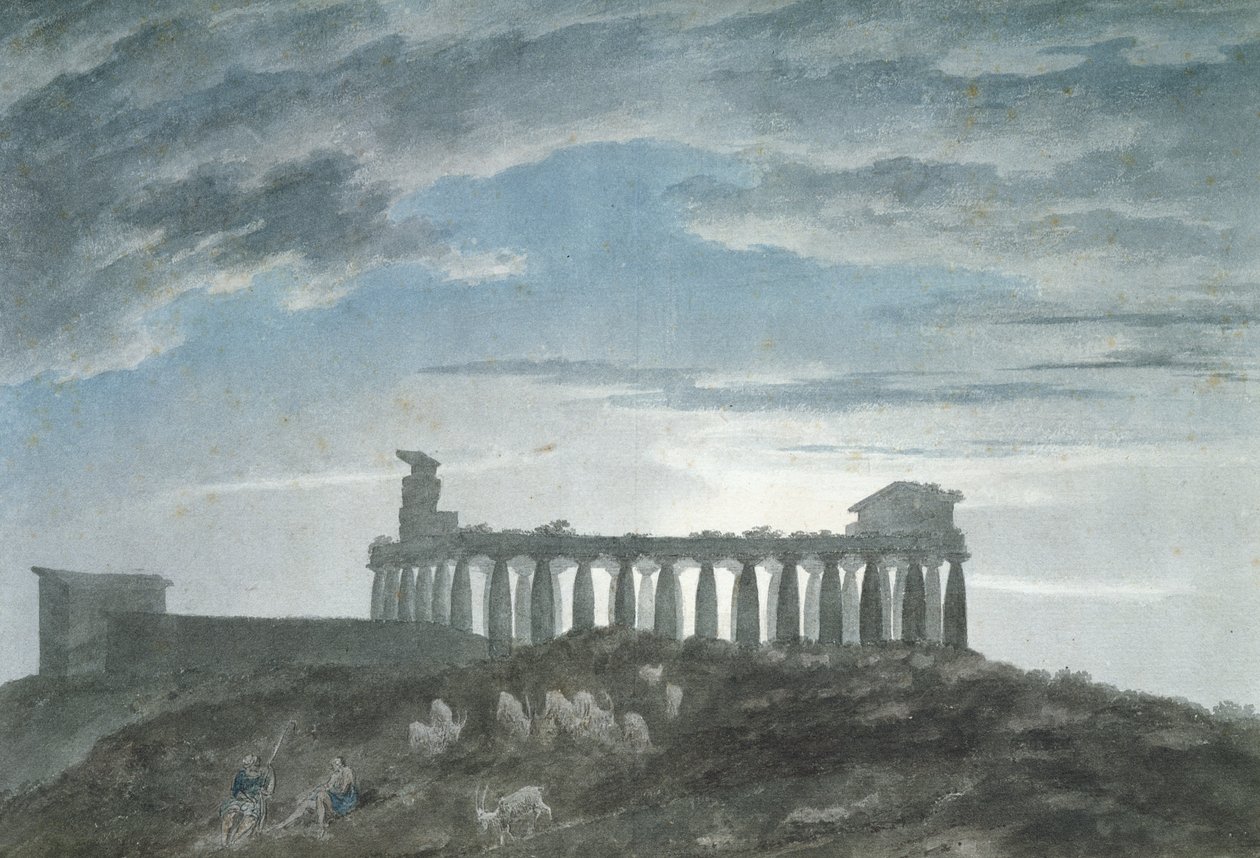 Der Kleine Tempel in Paestum von John Robert Cozens