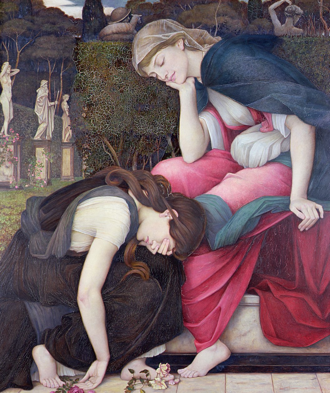 Geduld auf einem Denkmal, lächelnd über den Kummer, ausgestellt 1884 von John Roddam Spencer Stanhope