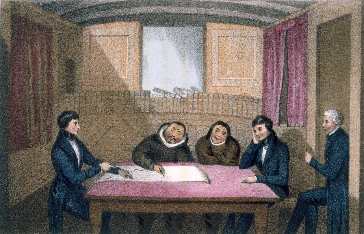 Ikmalick und Apelagliu zeichnen in den Offiziersquartieren, 1835 von John Ross