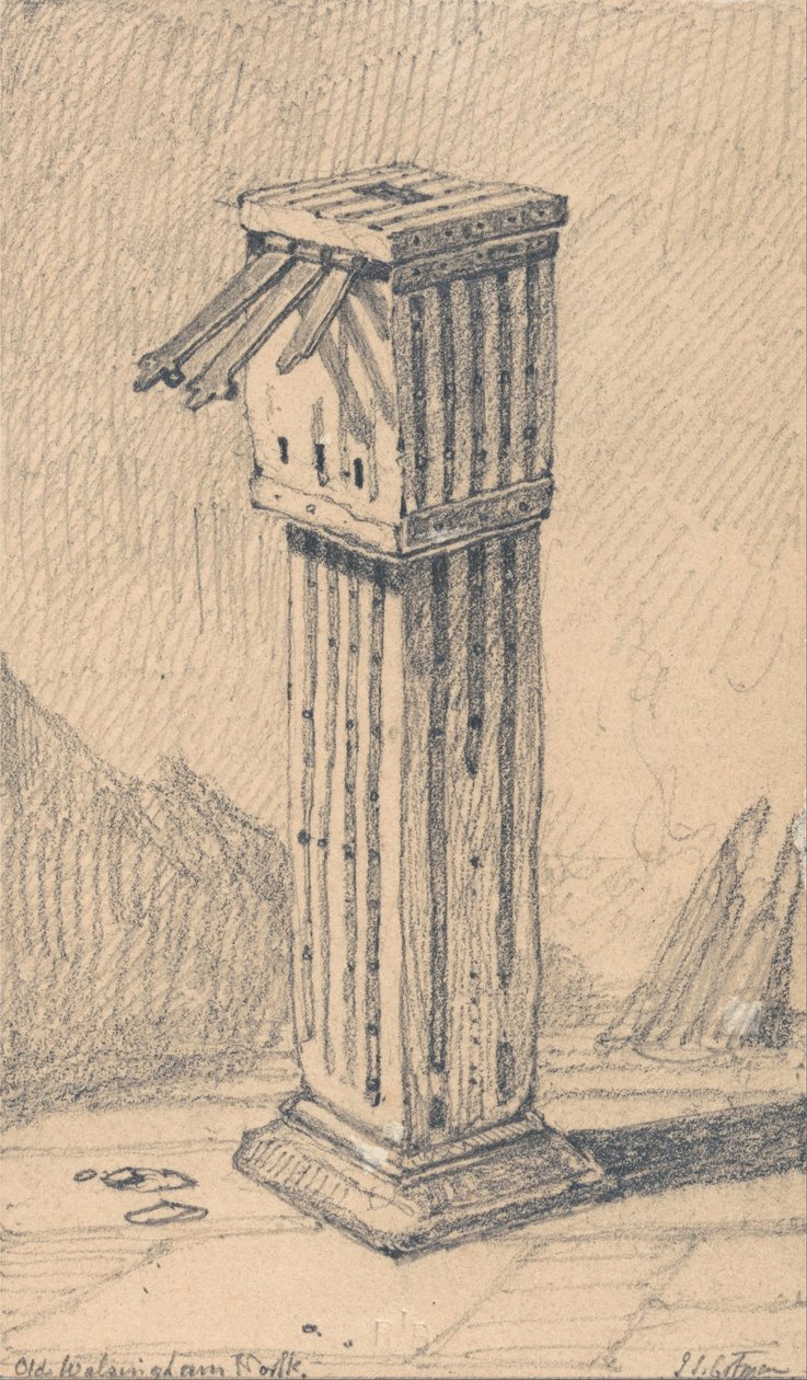 Eine alte Almosenbox, Walsingham Church, Norfolk von John Sell Cotman