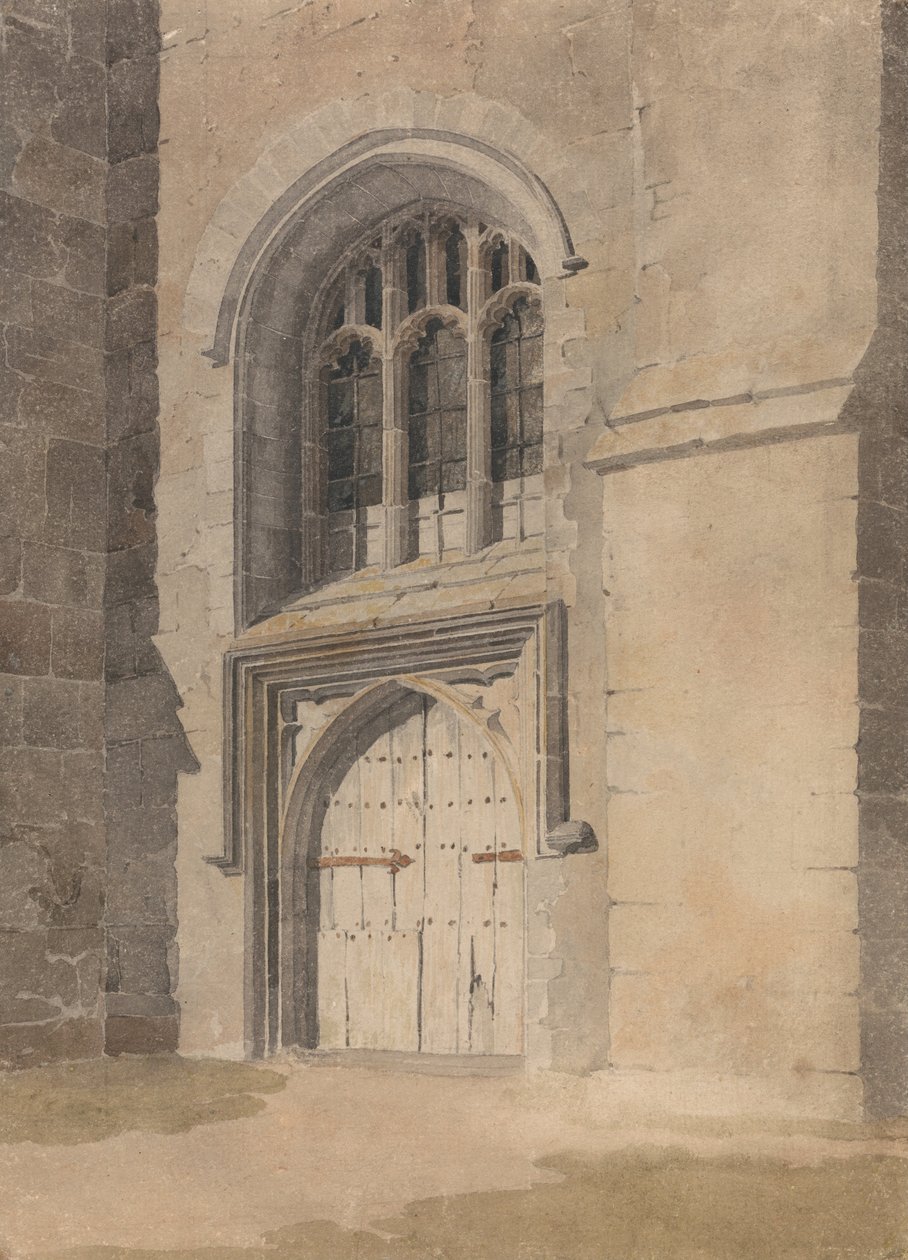 Tür und Fenster einer Kirche von John Sell Cotman