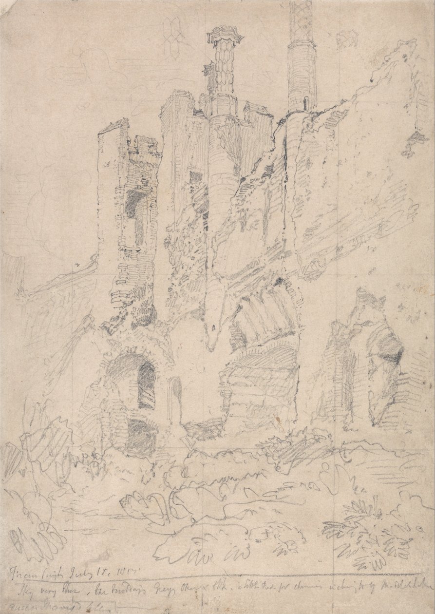 Framlingham Castle, Suffolk - Teil des zerstörten Innenraums von John Sell Cotman
