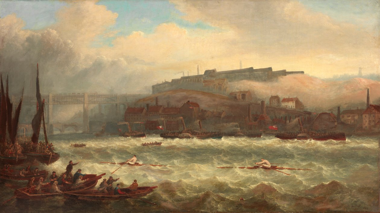 Cooper gegen Chambers, Rennen auf dem Tyne, 1865 von John Warkup Swift