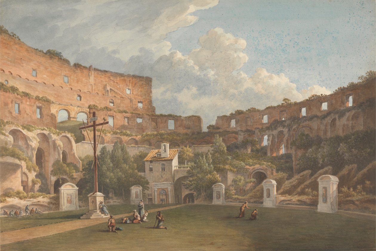 Innenansicht des Kolosseums, Rom von John Warwick Smith