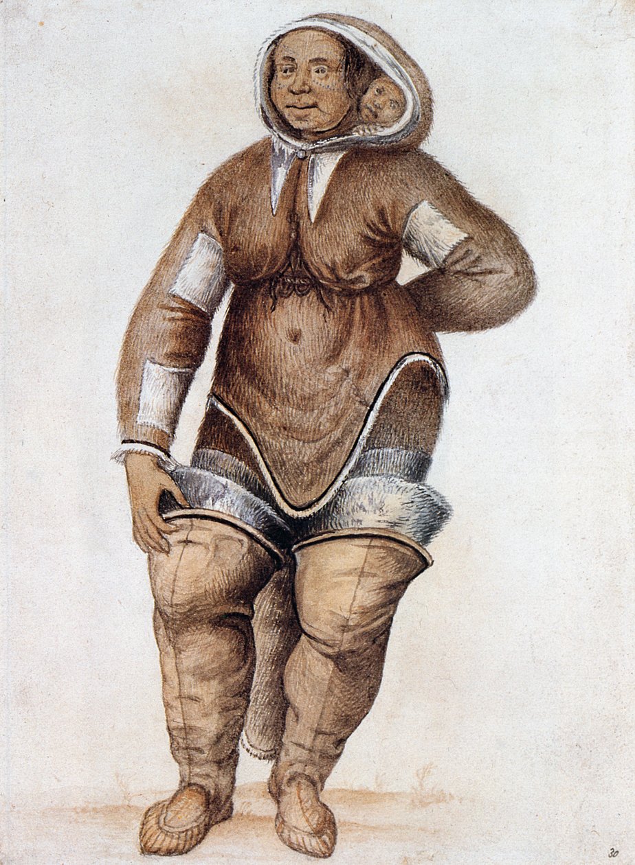 Eskimo (Inuit) Frau und Baby von John White