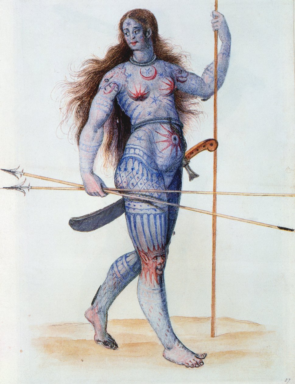 Piktische Frau (Lithographie) von John White