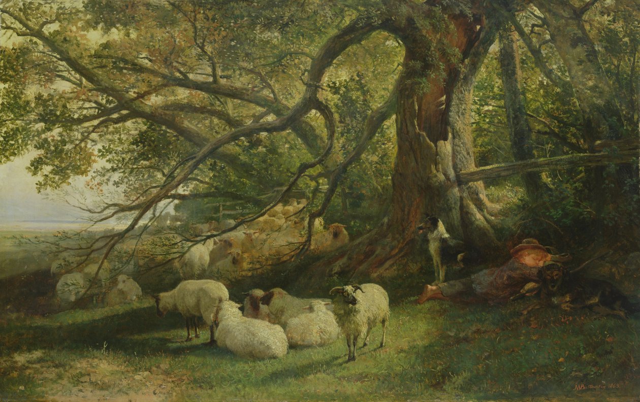 Ruhende Herde, 1863 von John William Bottomley