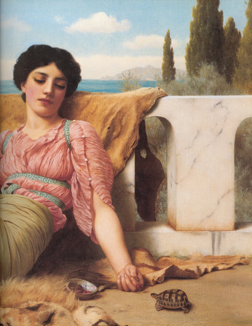 Ein ruhiges Haustier (Detail) von John William Godward