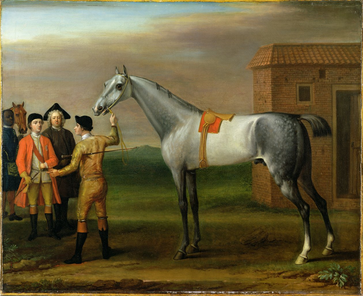 Lamprey, mit seinem Besitzer, Sir William Morgan, in Newmarket, 1723 von John Wootton